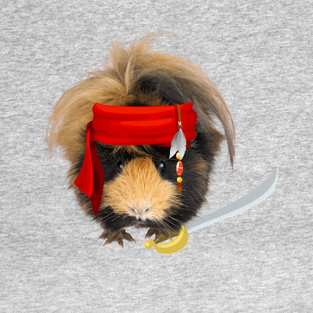 Very cute pirate guinea pig with sword by Katebi Designs